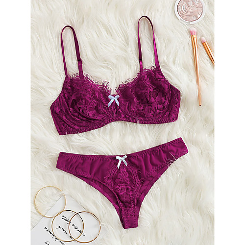 

Normal Polyester Bras & Panties Sets Sexy Solid Colored Date Seperate Bodies