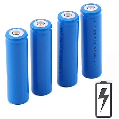 

Li-ion 18650 Battery 5000 mAh 4pcs 3.7 V Rechargeable Portable for LED Flashlight Bike Light Headlamps Camping / Hiking Hunting Fishing