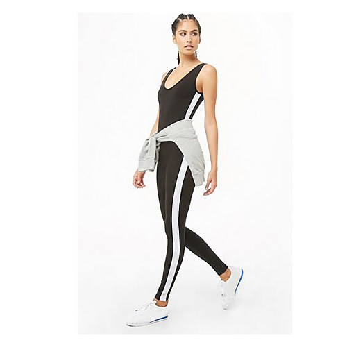 

Women's Workout Jumpsuit Floral Print Black Yoga Running Gym Workout Bodysuit Long Sleeve Sport Activewear Breathable Moisture Wicking Quick Dry Stretchy