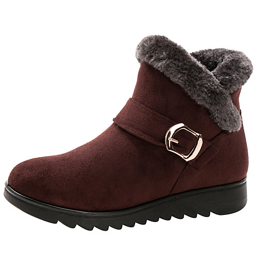 

Women's Boots Snow Boots Wedge Heel Round Toe Suede Booties / Ankle Boots Winter Black / Brown / Wine