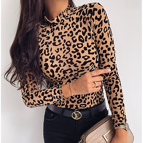 

Women's Leopard T-shirt Daily Yellow / Brown