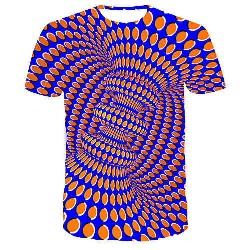 

Men's T shirt 3D Print Graphic 3D Print Short Sleeve Daily Tops Streetwear Rainbow