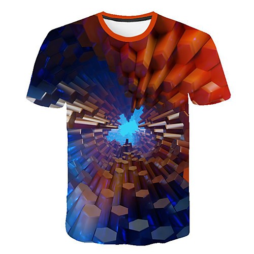 

Men's 3D Print T-shirt Daily Round Neck Blue / Short Sleeve