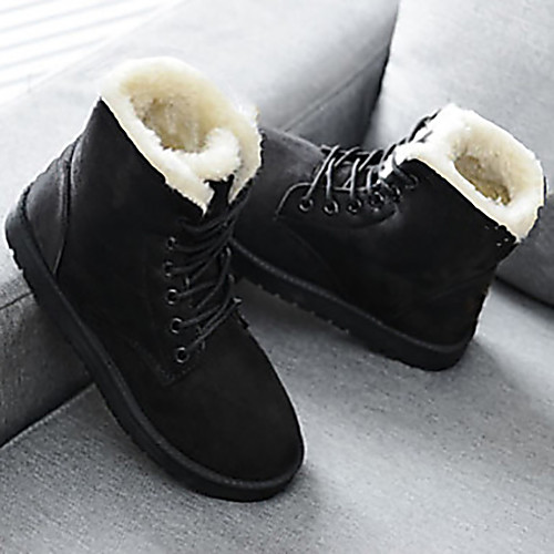 

Women's Boots Snow Boots Creepers Round Toe Booties Ankle Boots Daily PU Winter Black Red Beige / Mid-Calf Boots