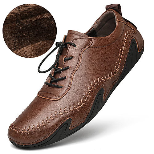 

Men's Oxfords Leather Shoes Driving Shoes Business Casual Daily Walking Shoes Leather Nappa Leather Waterproof Shock Absorbing Wear Proof Light Brown Dark Brown Black Spring Fall & Winter