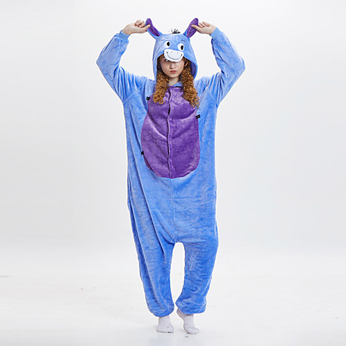 

Adults' Kigurumi Pajamas Donkey Onesie Pajamas Flannel Fabric Blue Cosplay For Men and Women Animal Sleepwear Cartoon Festival / Holiday Costumes