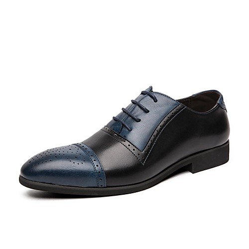 

Men's Faux Leather Spring & Summer / Fall & Winter Oxfords Walking Shoes Breathable Blue / White / Brown