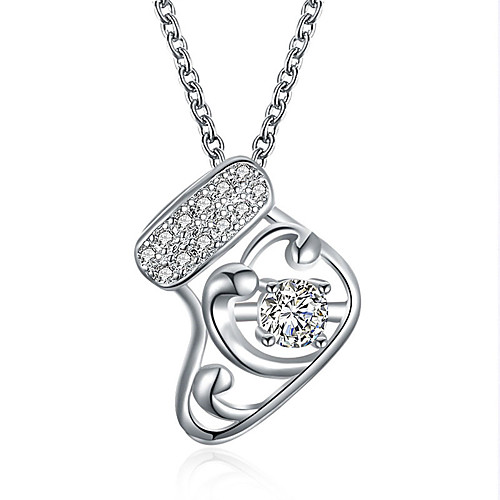 

Women's Cubic Zirconia Pendant Necklace Geometrical Christmas Tree Copper Rose Gold Silver 455 cm Necklace Jewelry 1pc For Christmas Festival