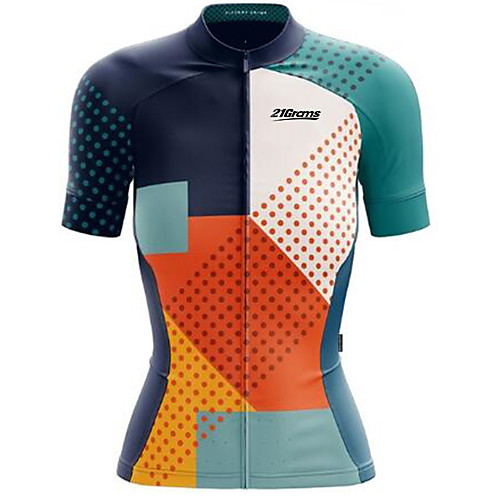 

21Grams Women's Short Sleeve Cycling Jersey Spandex BlueOrange Bike Jersey Top Mountain Bike MTB Road Bike Cycling UV Resistant Breathable Quick Dry Sports Clothing Apparel / Stretchy