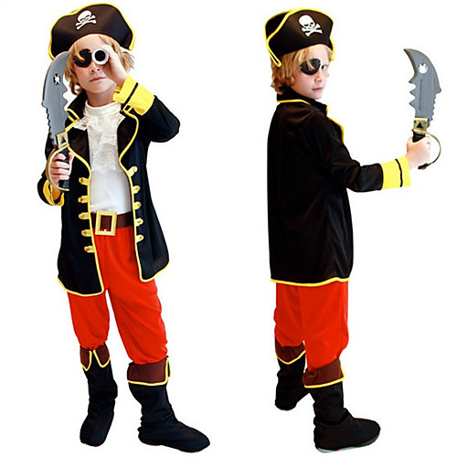 

Pirate Cosplay Costume Movie Cosplay Black Top Pants Belt Christmas Halloween New Year Polyester / Breastplate / Hat / Mask / Mask / Breastplate