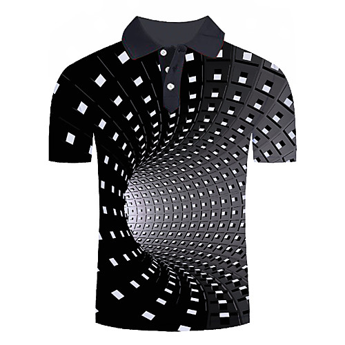 

Men's Plus Size 3D Graphic Print Slim Polo Street chic Exaggerated Daily Holiday Shirt Collar White / Blue / Purple / Red / Yellow / Green / Short Sleeve