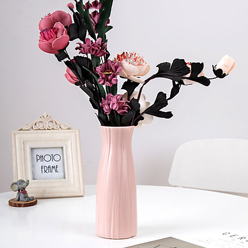 

1 Piece Plastic Vase Nordic Style Solid Color Dry Flower Container