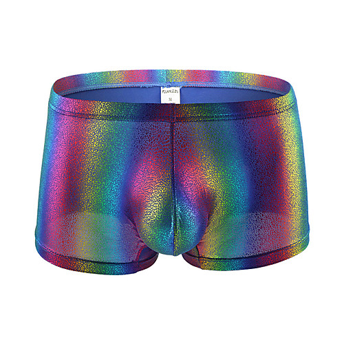 

Men's Basic Boxers Underwear / Briefs Underwear - Normal 1 Piece Low Waist Rainbow S M L