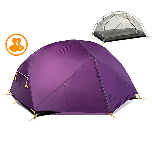 

Naturehike 2 person Backpacking Tent Outdoor Waterproof Windproof Rain Waterproof Double Layered Poled Dome Camping Tent >3000 mm for Fishing Beach Camping Fiberglass 210135100 cm