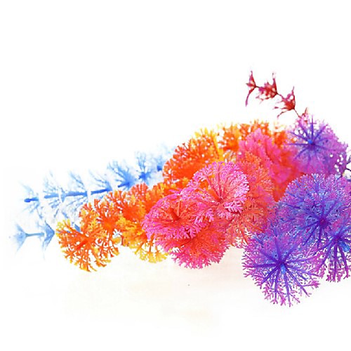 

Fish Tank Aquarium Decoration Fish Bowl Waterplant Artificial Plants Purple Resin Plastic 22 cm