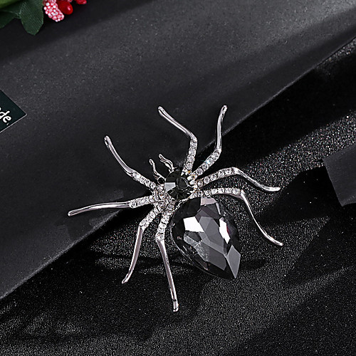 

Women's Cubic Zirconia Brooches Classic Spiders Unique Design Trendy Oversized Brooch Jewelry Black For Wedding Party