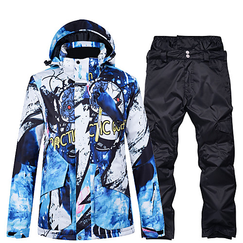 

Men's Ski Jacket with Pants Skiing Snowboarding Winter Sports Waterproof Windproof Warm 100% Polyester Clothing Suit Ski Wear