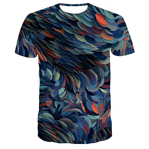 

Men's T shirt 3D Print Graphic 3D Print Short Sleeve Daily Tops Streetwear Rainbow