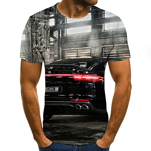 

Men's 3D Print T-shirt Daily Round Neck Black / Short Sleeve