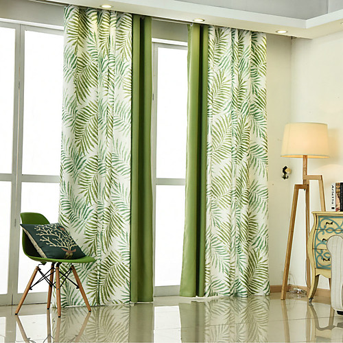 

Two Panels Modern Leave Curtains for Living Room Bedroom Kitchen Two colors combined