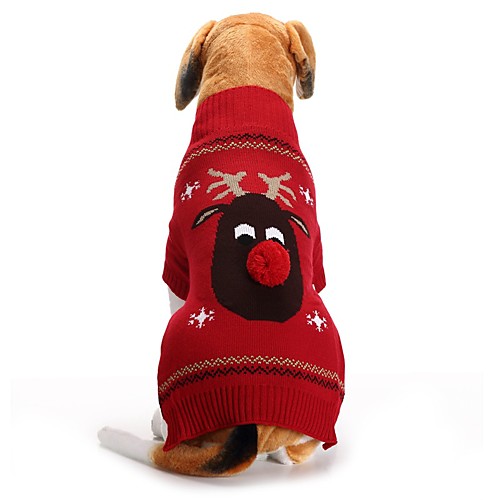 

Dog Cat Sweater Christmas Minimalist Casual / Daily Winter Dog Clothes Puppy Clothes Dog Outfits Black Red Costume for Girl and Boy Dog Polyester XXS XS S M L XL