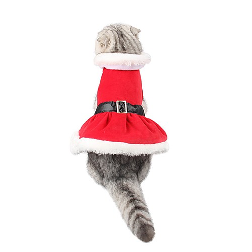 

Dog Cat Costume Coat Puppy Clothes Solid Colored Casual / Daily Warm Ups Christmas Party Winter Dog Clothes Puppy Clothes Dog Outfits Red Costume for Girl and Boy Dog Terylene S