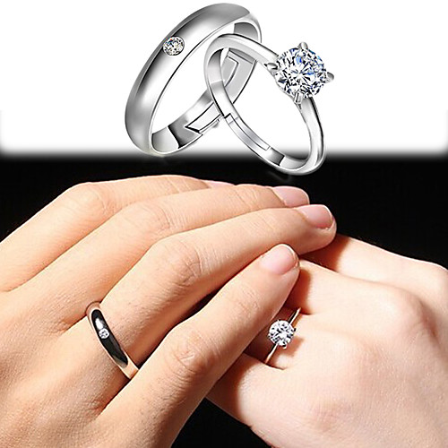 

Couple's Ring 2pcs Silver Alloy Daily Jewelry Cute