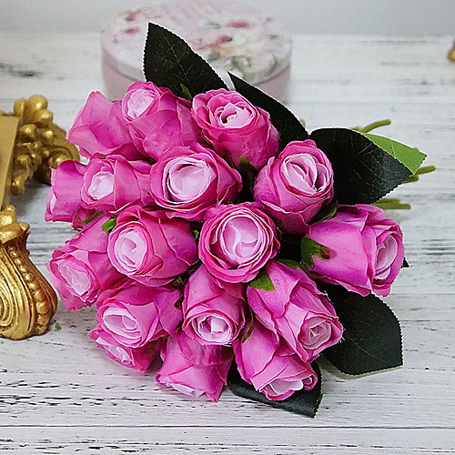 

Artificial Rose Flowers Simulation Rose Wedding Bouquets Fake Floral Rose Flower Silk Flower Hand Tied Bouquet Red