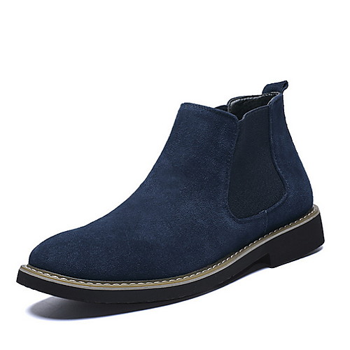 

Men's Suede Shoes Suede Fall & Winter Boots Booties / Ankle Boots Black / Dark Blue / Gray
