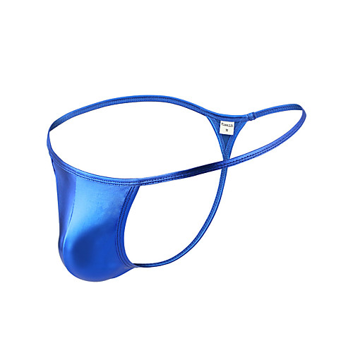 

Men's Basic G-string Underwear - Normal 1 Piece Low Waist Silver Blue Brown S M L