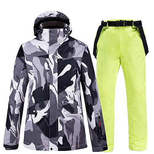 

Men's Ski Jacket with Pants Skiing Snowboarding Winter Sports Waterproof Windproof Warm 100% Polyester Clothing Suit Ski Wear