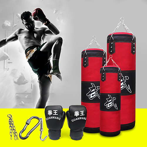 

Punching Bag Heavy Bag Kit With Hanger Boxing Gloves Removable Chain Strap Punching Bag 1039 Taekwondo Boxing Karate Martial Arts Muay Thai Adjustable Durable Empty Strength Training 5 pcs Red