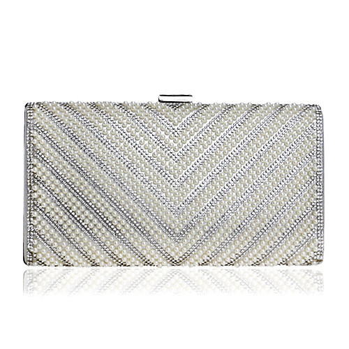 

Women's Beading / Crystals PU Evening Bag Solid Color Black / Gold / Silver