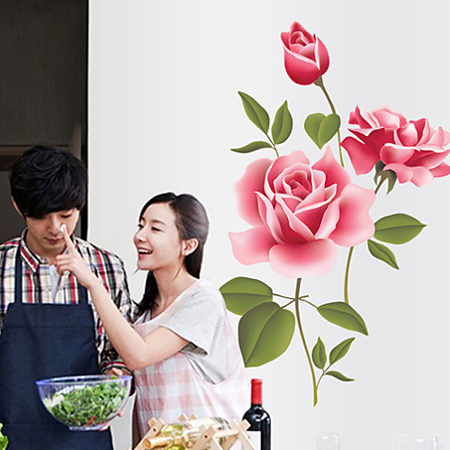 

AY7156 romantic pink rose blossom home background decoration removable sticker 5070CM