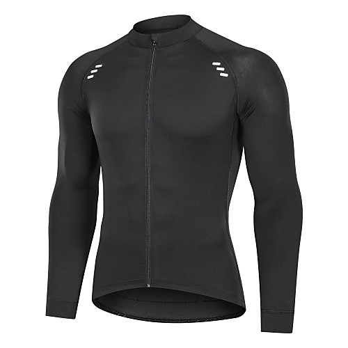 

Men's Long Sleeve Cycling Jersey Winter Black Solid Color Bike Jersey Pants Top Mountain Bike MTB Road Bike Cycling Breathable Quick Dry Sports Clothing Apparel / Advanced / Expert / Stretchy