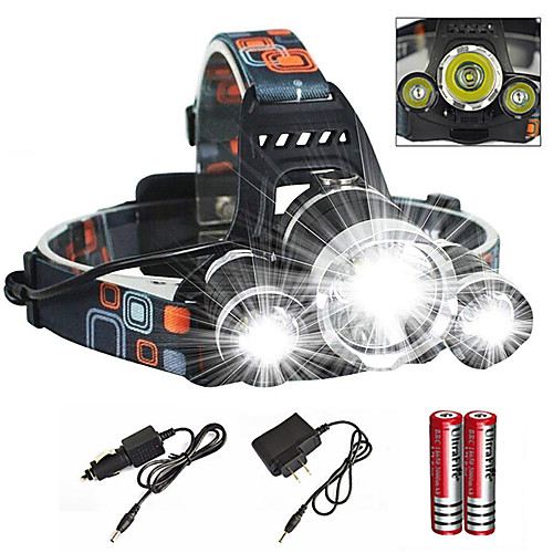 

Headlamps Headlight Waterproof Zoomable 6000 lm LED Emitters 4 Mode with Charger with Batteries and Charger Waterproof Zoomable Rechargeable Super Light Camping / Hiking / Caving Cycling / Bike