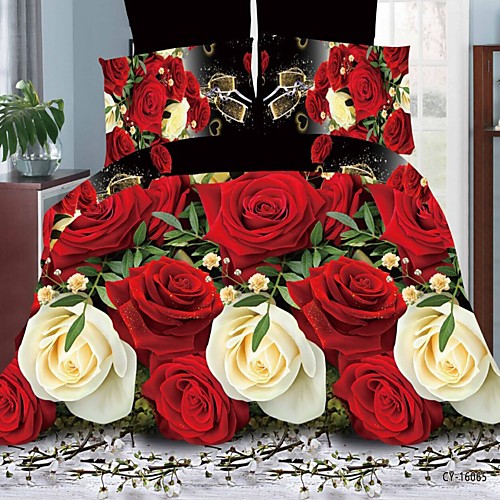 

Duvet Cover Sets Flower oly 3D Printed 4 Piece Bedding Sets random cropping