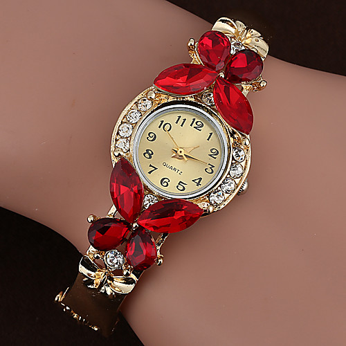 

Women's Bracelet Watch Cubic Zirconia Casual Elegant White Blue Brown Alloy Quartz White Gold Blue Casual Watch Imitation Diamond 1 pc Analog One Year Battery Life