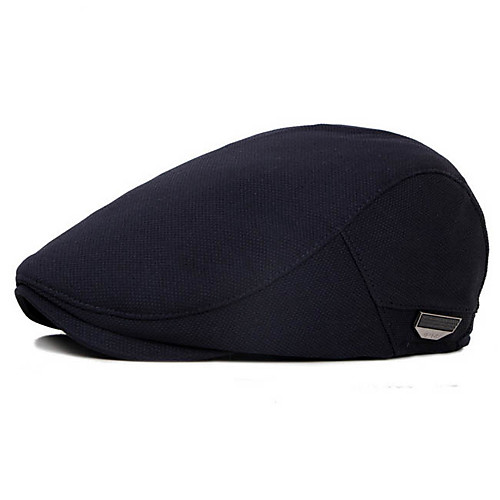 

Men's Basic Polyester Beret Hat-Solid Colored Fall Black Navy Blue Gray