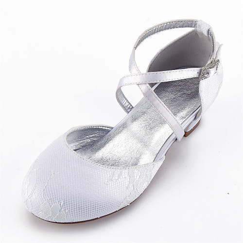 

Girls' Heels Flower Girl Shoes Lace Little Kids(4-7ys) Big Kids(7years ) Party & Evening White Champagne Ivory Spring Summer