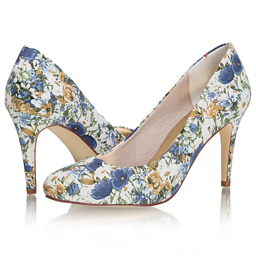 

Women's Wedding Shoes Stiletto Heel Closed Toe Satin Sweet / Minimalism Spring & Summer / Fall & Winter White / Blue / Party & Evening