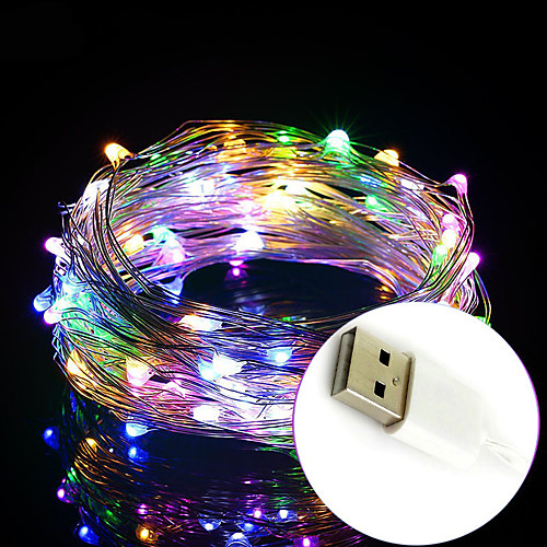 

1pc 2m 20leds USB Powered Silver Led String Fairy Lights Christmas Garland Party Wedding Decoration Light 5V