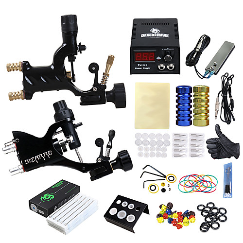 

Solong Tattoo Professional Tattoo Kit Tattoo Machine - 2 pcs Tattoo Machines, Professional LCD power supply 2 alloy machine liner & shader