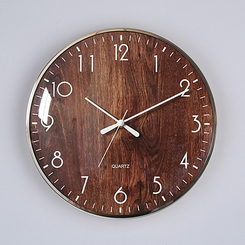 

Non-Ticking Silent Wall Clock with Wooden Decorative Design