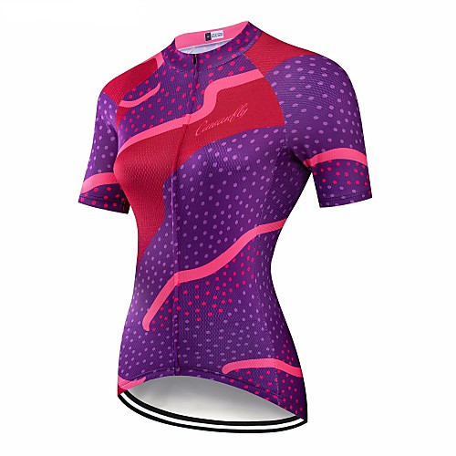 

CAWANFLY Women's Short Sleeve Cycling Jersey Black Geometic Bike Jersey Top Mountain Bike MTB Road Bike Cycling Breathable Quick Dry Back Pocket Sports Clothing Apparel / Advanced / Expert / Stretchy