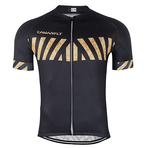 

CAWANFLY Men's Short Sleeve Cycling Jersey Black Geometic Bike Jersey Top Mountain Bike MTB Road Bike Cycling Breathable Quick Dry Back Pocket Sports Clothing Apparel / Advanced / Expert / Stretchy