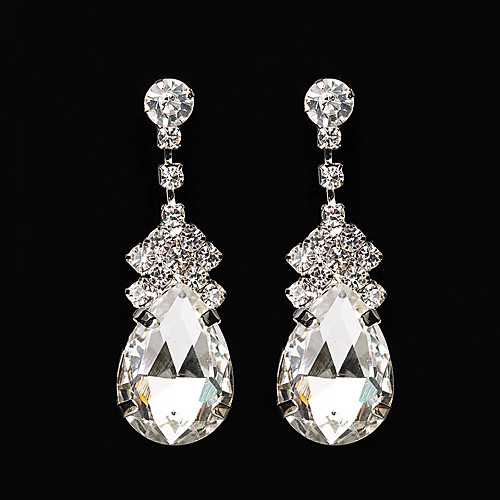 

Women's White Cubic Zirconia Drop Earrings Pear Cut Drop Earrings Jewelry White For Wedding Party Anniversary Engagement 1 Pair