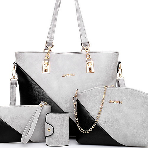 

Women's PU Bag Set Solid Color 4 Pieces Purse Set Brown / White / Blushing Pink