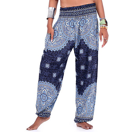 

Women's Yoga Pants Side Pockets Harem Bottoms Breathable Quick Dry Dark Blue Yoga Fitness Gym Workout Sports Activewear / Casual / Athleisure