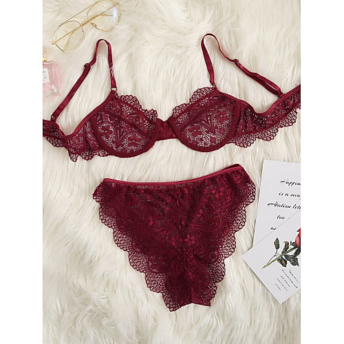 

Normal Polyester Bras & Panties Sets Sexy Solid Colored Date Seperate Bodies